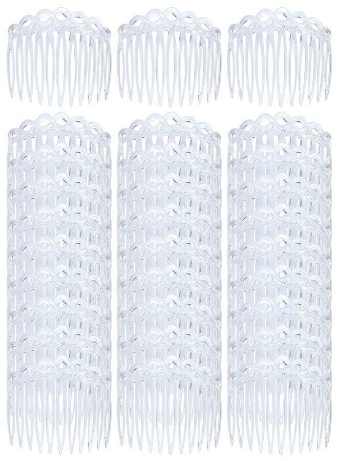 Cinaci 30 Pieces Clear White French Twist Water Wave Plastic Hair Side Combs Slides with 11 Teeth Wedding Brides Veil Combs Hair Accessories for Women Girls - Image 1